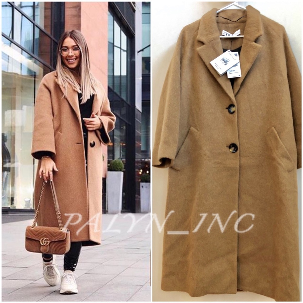 ❤️NWT ZARA LONG FAUX FUR MASCULINE COAT - Picture 5 of 9